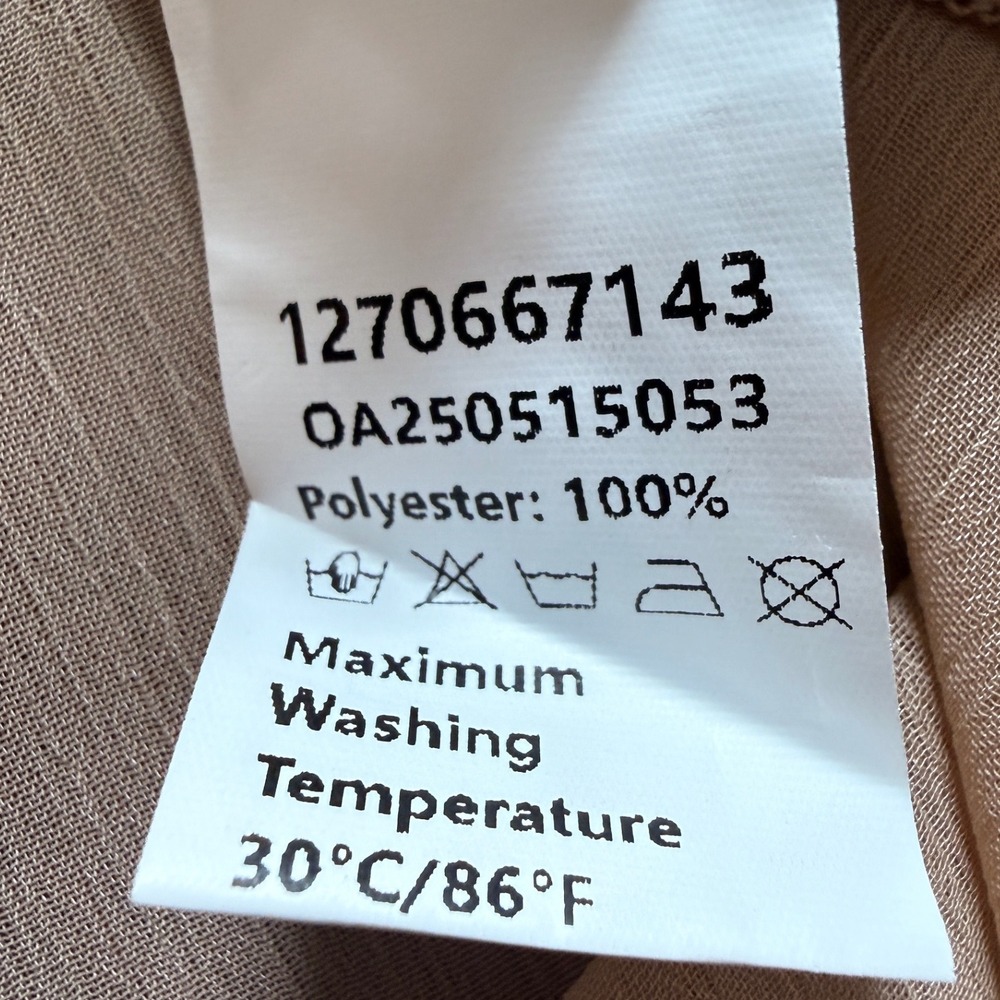Commense Layered Asymmetric Midi Dress Womens M Beige Cowl Neck Minimalist - Picture 4 of 8